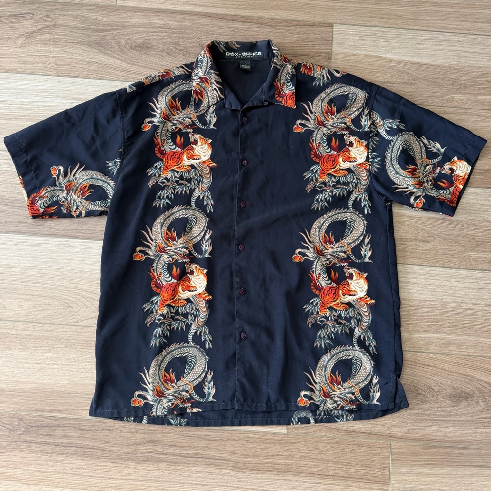 Vintage Tiger Dragon y2k Button Up Shirt - Picture 3 of 5